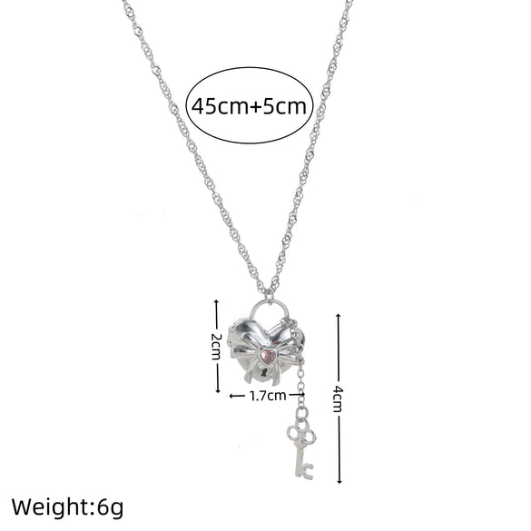 Wholesale Bow Knot Copper Necklace Electroplated With Real Gold Color Preservation