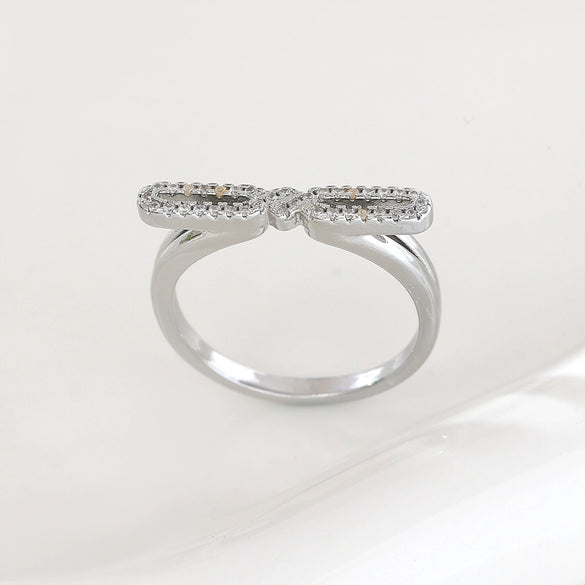 Wholesale Bow Ring Copper Sweet Style Electroplating Hand Jewelry For Women