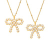 Wholesale Bow Shaped Titanium Steel Clavicle Necklace For Women Pvd Electroplated Gold Fadeless Jewelry