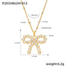 Wholesale Bow Shaped Titanium Steel Clavicle Necklace For Women Pvd Electroplated Gold Fadeless Jewelry