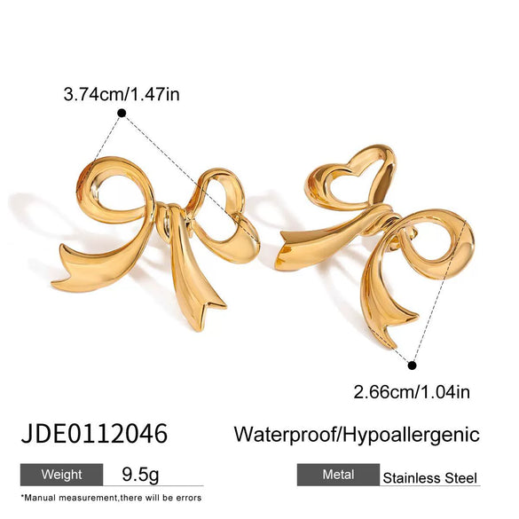 Wholesale Bow Tie Earrings Stainless Steel Electroplated For Women