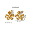Wholesale Bowknot Earrings Stainless Steel With Bow Pattern 18K Gold Vacuum Electroplated For Women