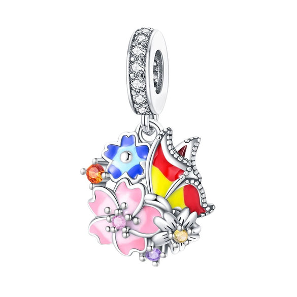 Wholesale Bracelet Accessories 925 Silver Plated Copper With Animal Charm Beads And Dripping Oil Design