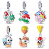 Wholesale Bracelet Accessories 925 Silver Plated Copper With Animal Charm Beads And Dripping Oil Design