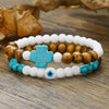 Wholesale Bracelet Coconut Shell And Wood Beaded Geometric Handmade Unisex Jewelry