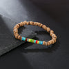 Wholesale Bracelet Coconut Shell Wood Slice Turquoise Geometric Handmade