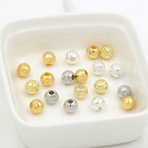 Wholesale Bracelet Copper 18K Gold Plated Patterned Round Bead Braided Jewelry Accessories