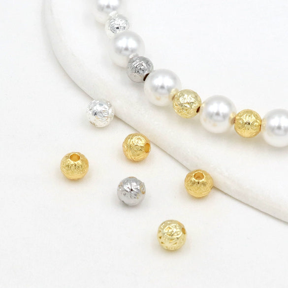 Wholesale Bracelet Copper 18K Gold Plated Patterned Round Bead Braided Jewelry Accessories