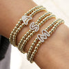 Wholesale Bracelet Copper Plated Gold Cute Letters Pattern Electroplating For Women