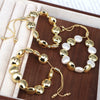 Wholesale Bracelet Gold Plated Copper Bead Geometric Style Woven Pearl Electroplated