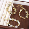 Wholesale Bracelet Gold Plated Copper Bead Geometric Style Woven Pearl Electroplated