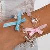 Wholesale Bracelet Imitation Pearl Bow Star Heart Geometric Electroplating Women's
