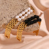 Wholesale Bracelet Jewelry Stainless Steel Geometric Splicing Retro Fashion Electroplated For Women