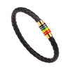 Wholesale Bracelet Leather Stainless Steel Rainbow Enamel Metal Pieces Electroplated Trendy Jewelry Unisex