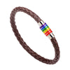 Wholesale Bracelet Leather Stainless Steel Rainbow Enamel Metal Pieces Electroplated Trendy Jewelry Unisex