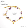 Wholesale Bracelet Natural Gravel Titanium Steel Heart Shape Electroplating For Women