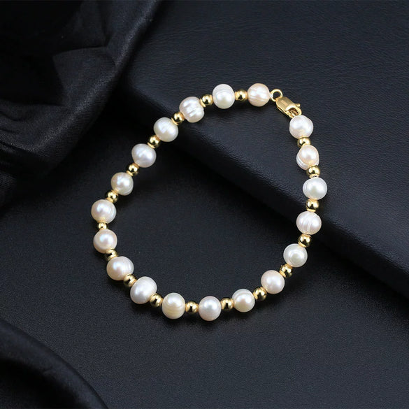 Wholesale Bracelet Pure Silver Beads Cultured Freshwater Pearl Electroplated For Men And Women