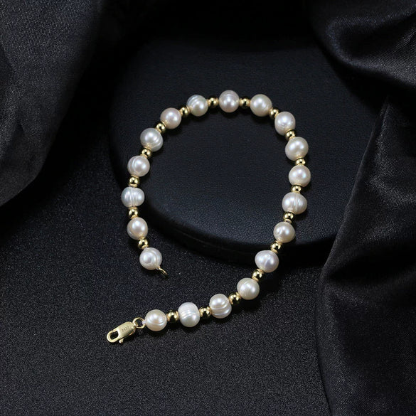 Wholesale Bracelet Pure Silver Beads Cultured Freshwater Pearl Electroplated For Men And Women