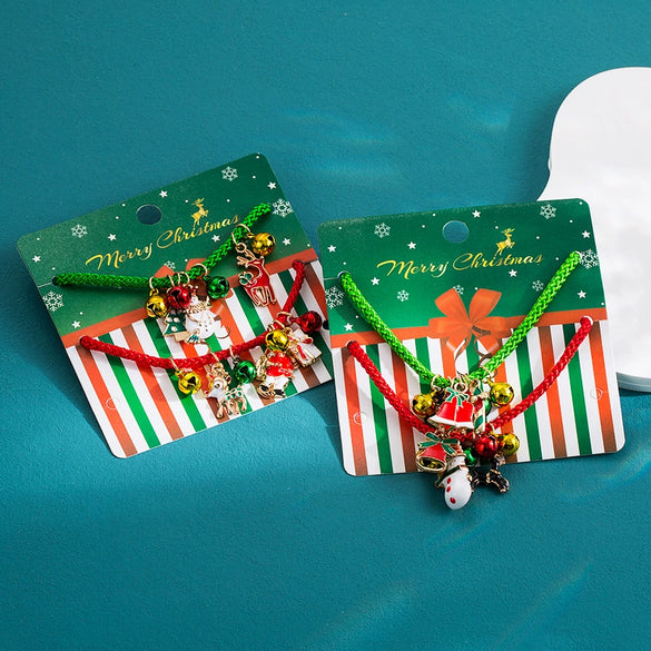 Wholesale Bracelet Red Rope Cartoon Character Dripping Oil Christmas Series Women's