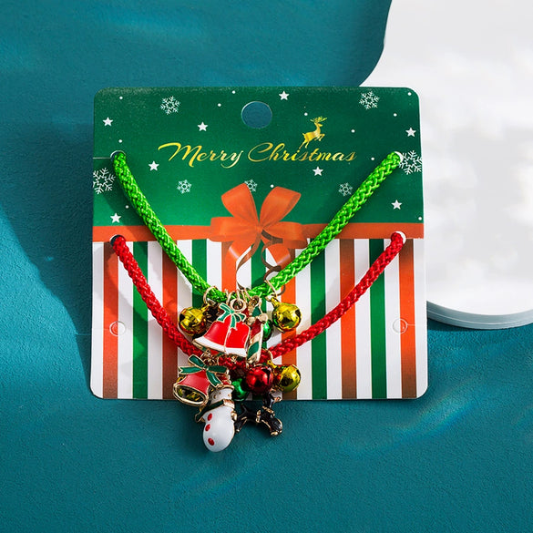 Wholesale Bracelet Red Rope Cartoon Character Dripping Oil Christmas Series Women's