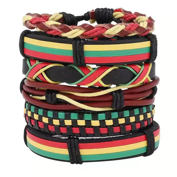 Wholesale Bracelet Retro Vintage Style Geometric Leather Hand Woven Unisex