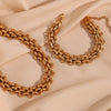 Wholesale Bracelet Set Necklace Stainless Steel Geometric 18K Gold Plated Handmade