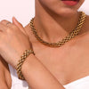 Wholesale Bracelet Set Necklace Stainless Steel Geometric 18K Gold Plated Handmade