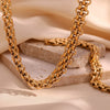 Wholesale Bracelet Set Necklace Stainless Steel Geometric 18K Gold Plated Handmade