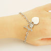 Wholesale Bracelet Stainless Steel Couple Heart Shape Electroplating Design