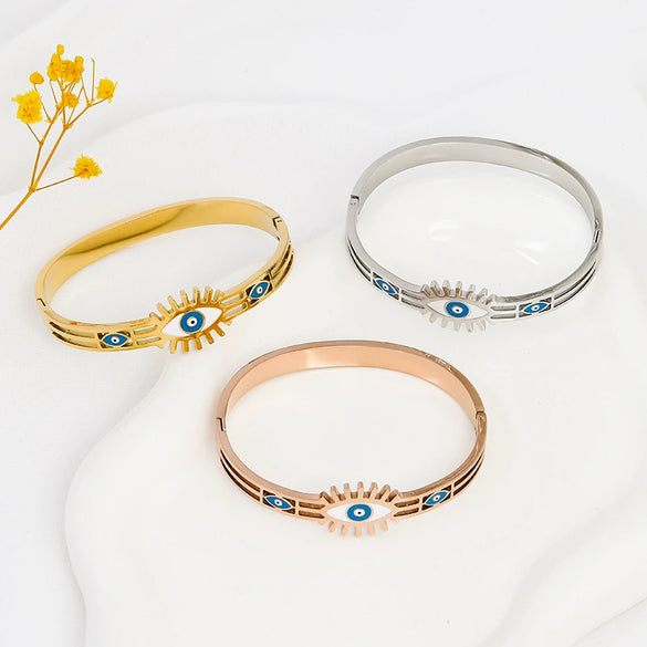 Wholesale Bracelet Stainless Steel Eye Enamel Electroplating Sweet And Cool Style