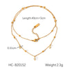 Wholesale Bracelet Stainless Steel Geometric Double Layer Stacked Bead Chain Electroplated