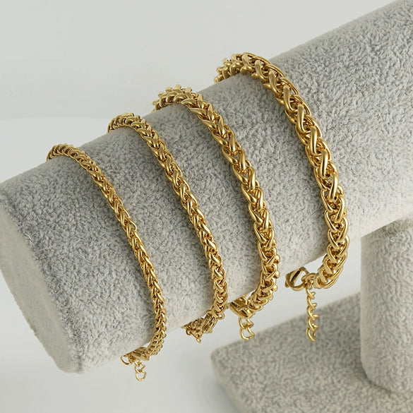 Wholesale Bracelet 316L Stainless Steel Geometric Electroplating Unisex Hiphop Trendy High Street
