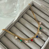 Wholesale Bracelet Stainless Steel Geometric Heart Water Drop Multipendant Electroplating