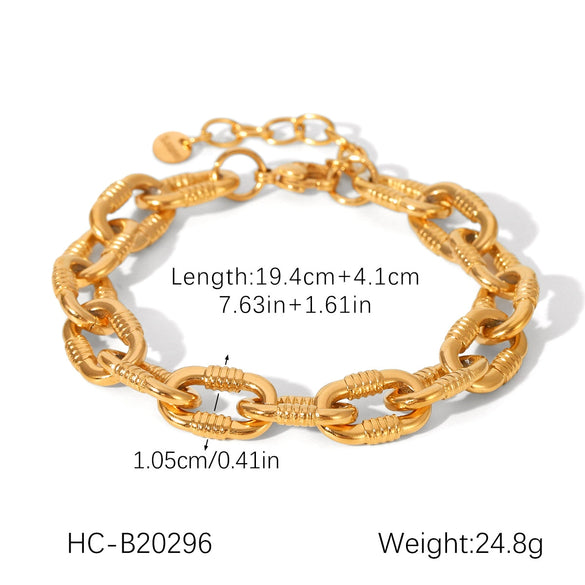 Wholesale Bracelet Stainless Steel Geometric Ins Style 18K Goldplated Electroplating