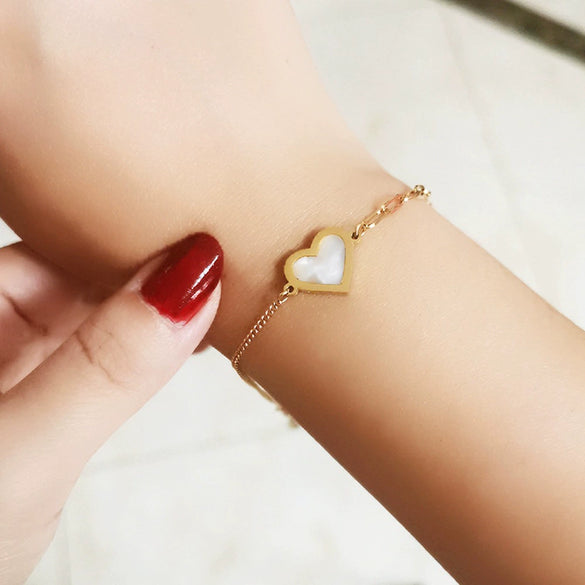 Wholesale Bracelet Stainless Steel Geometric Love Stitching Chain Electroplating For Women