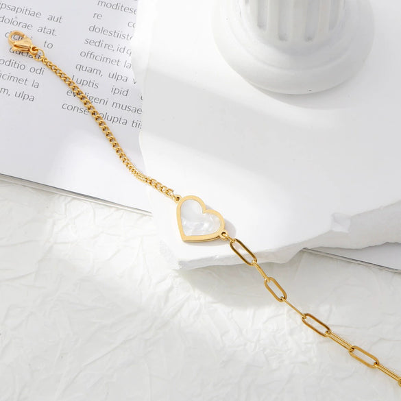 Wholesale Bracelet Stainless Steel Geometric Love Stitching Chain Electroplating For Women