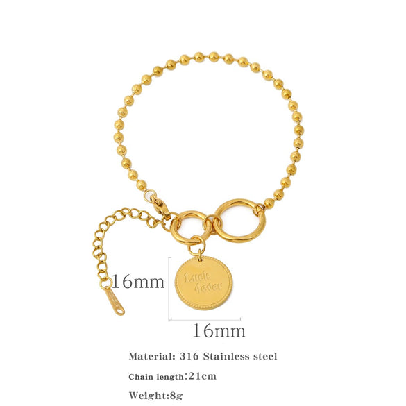 Wholesale Bracelet Stainless Steel Geometric Style 18K Gold Plated