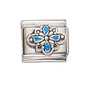 Wholesale Bracelet Stainless Steel Geometric Totem Dripping Oil Craft Blue Turquoise
