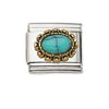 Wholesale Bracelet Stainless Steel Geometric Totem Dripping Oil Craft Blue Turquoise