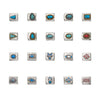 Wholesale Bracelet Stainless Steel Geometric Totem Dripping Oil Craft Blue Turquoise