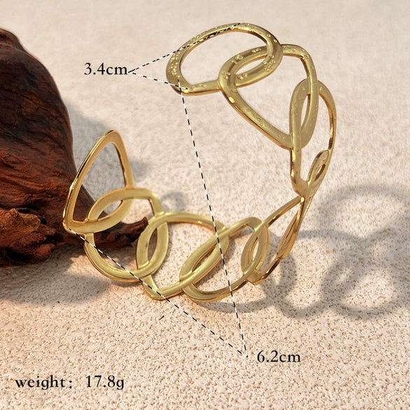 Wholesale Bracelet Stainless Steel Gold Plated Geometric Vintage Design
