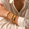 Wholesale Bracelet Stainless Steel Goldplated Geometric Style
