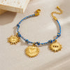 Wholesale Bracelet Stainless Steel Goldplated Retro Color Rope Braided Knotted Heart Shape Pendant