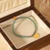 Wholesale Bracelet Stainless Steel Green Natural Stone Beaded Geometric Heart Shape Electroplated Jewelry For Women