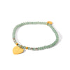 Wholesale Bracelet Stainless Steel Green Natural Stone Beaded Geometric Heart Shape Electroplated Jewelry For Women