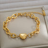 Wholesale Bracelet Stainless Steel Heart Shape Electroplating Minimalist Style Unisex