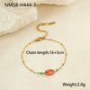 Wholesale Bracelet Stainless Steel 18K Electroplated Geometric Marine Style Shell Starfish Flower Colored Beads Dopamine Simple Design For Women