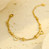 Wholesale Bracelet Stainless Steel 18K Gold Electroplated Double Layer Heart Stacked Fashionable Versatile