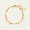 Wholesale Bracelet Stainless Steel 18K Gold Electroplated Double Layer Heart Stacked Fashionable Versatile
