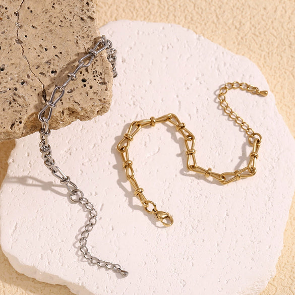 Wholesale Bracelet Stainless Steel 14K Gold Plated Geometric Handmade